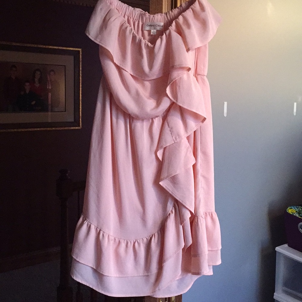 Strapless pink dress